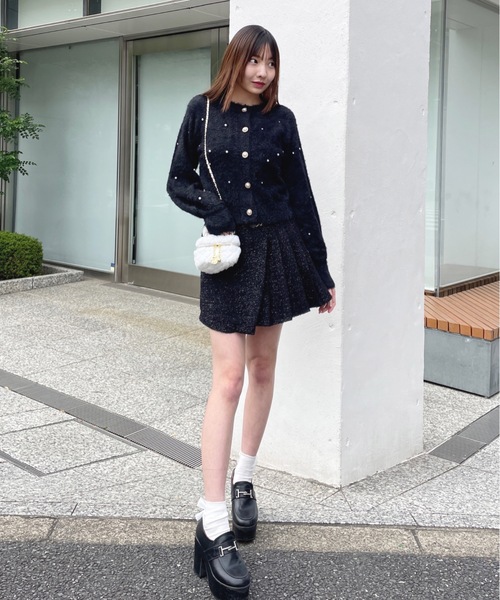 one way（ワンウェイ）の「ビジューまみれフェザーカーデ（カーディガン/ボレロ・レディース・ピンク/レッド/ブラック/ホワイト・FREE）」の19枚目の写真