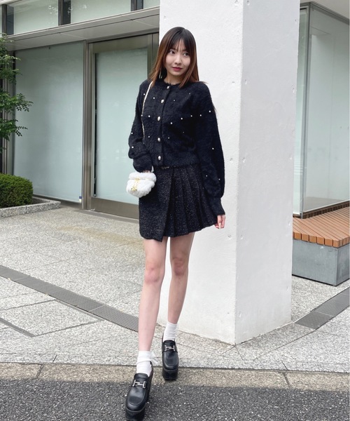 one way（ワンウェイ）の「ビジューまみれフェザーカーデ（カーディガン/ボレロ・レディース・ピンク/レッド/ブラック/ホワイト・FREE）」の20枚目の写真