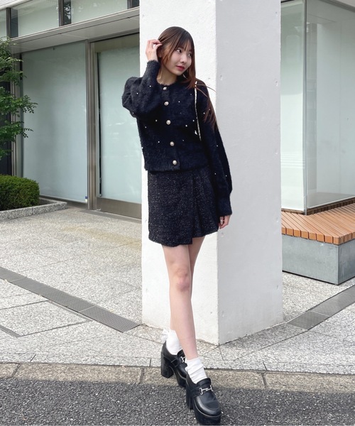 one way（ワンウェイ）の「ビジューまみれフェザーカーデ（カーディガン/ボレロ・レディース・ピンク/レッド/ブラック/ホワイト・FREE）」の21枚目の写真