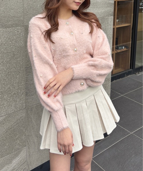 one way（ワンウェイ）の「ビジューまみれフェザーカーデ（カーディガン/ボレロ・レディース・ピンク/レッド/ブラック/ホワイト・FREE）」の10枚目の写真