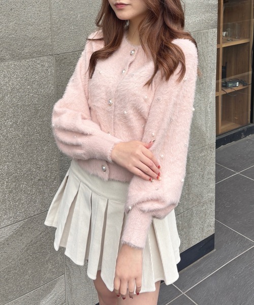 one way（ワンウェイ）の「ビジューまみれフェザーカーデ（カーディガン/ボレロ・レディース・ピンク/レッド/ブラック/ホワイト・FREE）」の12枚目の写真