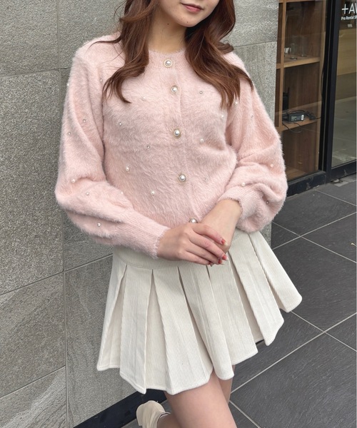 one way（ワンウェイ）の「ビジューまみれフェザーカーデ（カーディガン/ボレロ・レディース・ピンク/レッド/ブラック/ホワイト・FREE）」の14枚目の写真