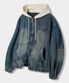 MIHARAYASUHIRO/ミハラヤスヒロ】Bleached Repair Zip-Up Hoodie