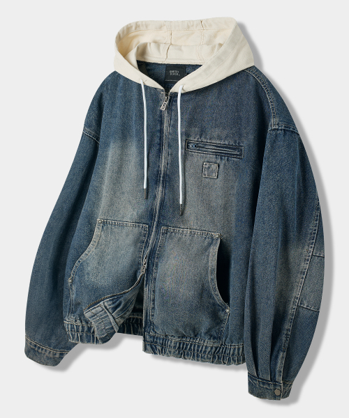 2WAY OG Essence Dual Detroit Full‑Zip Hood — худи Detroit Dust Indigo (двусторонняя)