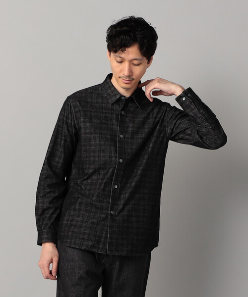 COMME CA MEN(コムサメン)の「チェック コーデュロイ シャツ(シャツ/ブラウス・メンズ・ブラック・S/M/L)」の4枚目の写真
