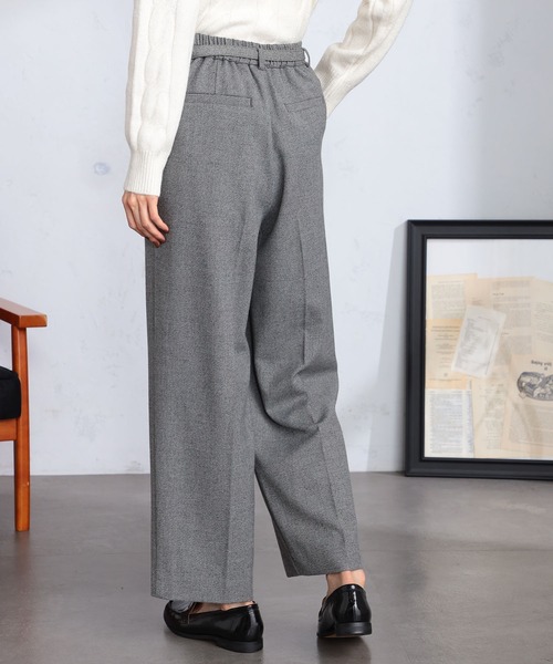 GALLORIA（ギャローリア）の「起毛ベルト付きワイドパンツ（その他パンツ・レディース・オートミール/グレー・M/S/LL/L）」の5枚目の写真