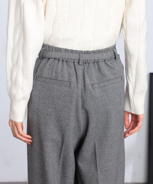 GALLORIA（ギャローリア）の「起毛ベルト付きワイドパンツ（その他パンツ・レディース・オートミール/グレー・M/S/LL/L）」の6枚目の写真