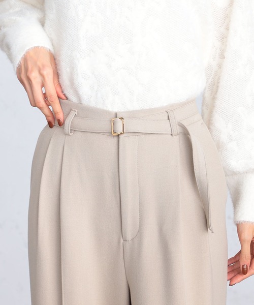 GALLORIA（ギャローリア）の「起毛ベルト付きワイドパンツ（その他パンツ・レディース・オートミール/グレー・M/S/LL/L）」の10枚目の写真