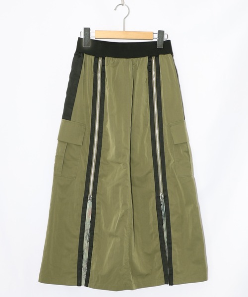 iS ScoLar（イズスカラー）の「553273：雪の結晶×星座×楽器柄 2wayカーゴスカート（スカート・レディース・ベージュ/ブラック/カーキ・M）」の8枚目の写真