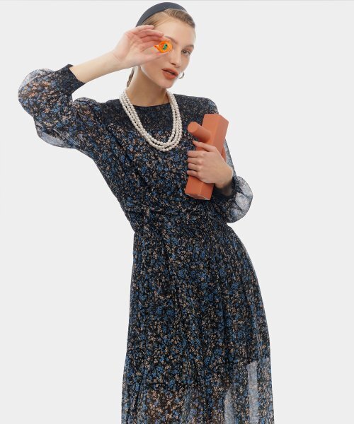 ETMON(エトモン)の「Smock Shirring Lace Dress Blue(ワンピース・レディース・その他・FREE)」の1枚目の写真