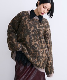 MONOe（モノエ）の「立体ヒョウ柄オーバーニット/ユニセックス（ニット/セーター）」