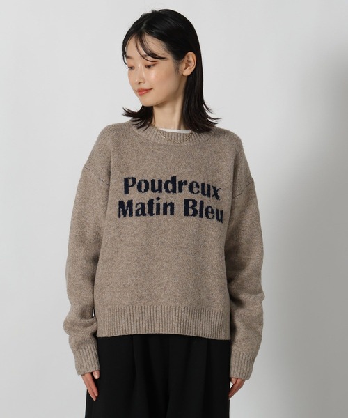 LAKOLE（ラコレ）の「6ゲージロゴジャガードニット / 600356（ニット/セーター・レディース・キャメル/ライトブルー/アイボリー/チャコール・FREE）」の21枚目の写真