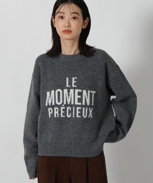 LAKOLE（ラコレ）の「6ゲージロゴジャガードニット / 600356（ニット/セーター・レディース・キャメル/ライトブルー/アイボリー/チャコール・FREE）」の19枚目の写真