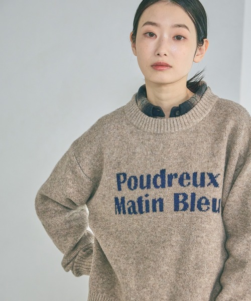 LAKOLE（ラコレ）の「6ゲージロゴジャガードニット / 600356（ニット/セーター・レディース・キャメル/ライトブルー/アイボリー/チャコール・FREE）」の17枚目の写真