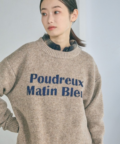 LAKOLE（ラコレ）の「6ゲージロゴジャガードニット / 600356（ニット/セーター・レディース・キャメル/ライトブルー/アイボリー/チャコール・FREE）」の18枚目の写真