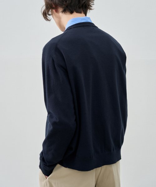 DRAW FIT（ドローフィット）の「ソフトPBTニンブルVネックカーディガン[NAVY]（カーディガン/ボレロ・メンズ・その他・LARGE/MEDIUM/X-LARGE）」の3枚目の写真