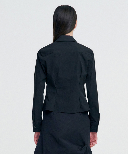 KIMZISU(キムジス)の「DOZI - Pinched Unbalance shirt _ BLACK(ビジネスシャツ・レディース・その他・SMALL/MEDIUM)」の4枚目の写真