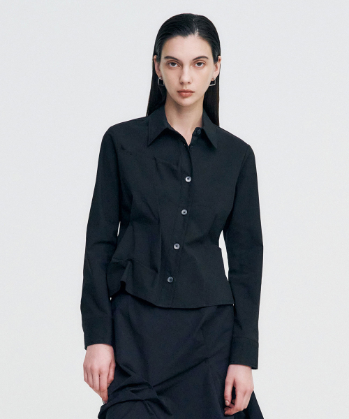 KIMZISU(キムジス)の「DOZI - Pinched Unbalance shirt _ BLACK(ビジネスシャツ・レディース・その他・SMALL/MEDIUM)」の5枚目の写真
