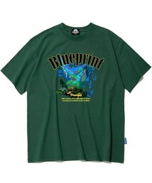 ブループリントグラフィックTシャツ - グリーン
