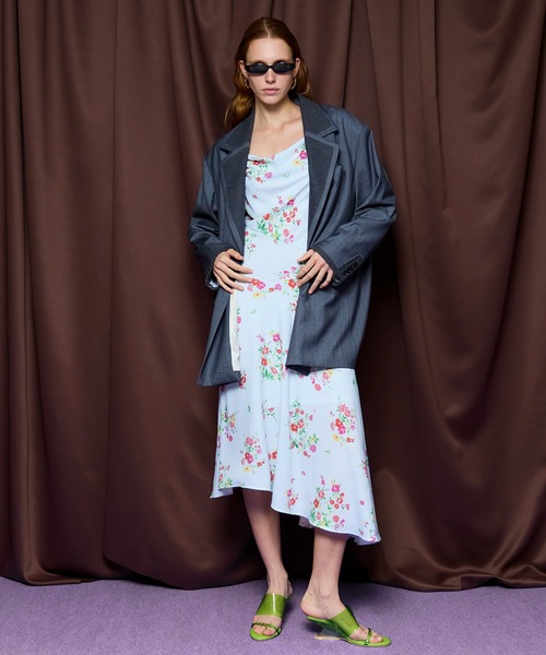 MAISON SPECIAL（メゾンスペシャル）の「Over Jacket/ラペルデザインオーバージャケット（テーラードジャケット・レディース・グレー/カーキ・FREE）」の3枚目の写真