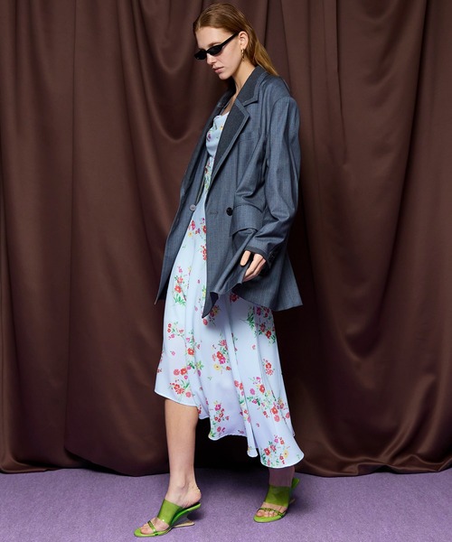 MAISON SPECIAL（メゾンスペシャル）の「Over Jacket/ラペルデザインオーバージャケット（テーラードジャケット・レディース・グレー/カーキ・FREE）」の4枚目の写真