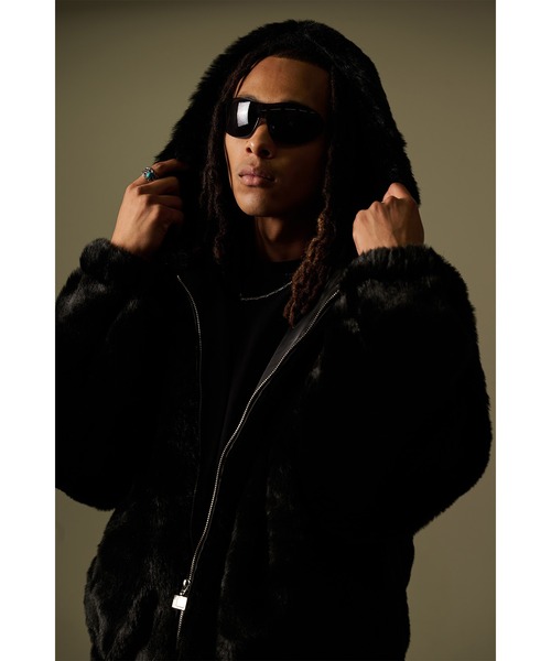 セール】FUBU フブ ブランド Faux Far Hooded Jacket / フェイクファー