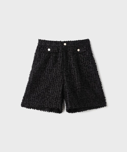 GRACE CONTINENTAL(グレースコンチネンタル)の「カットジャガードハーフパンツ(その他パンツ・レディース・ブラック/キナリ・38/36)」の2枚目の写真