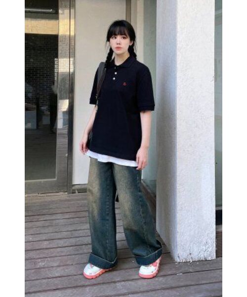 LENGAGEMENT（ランガージュマン）の「クラシックコットンピケカラーTシャツ[ブラック]（ポロシャツ・メンズ・その他・MEDIUM/LARGE/X-LARGE）」の20枚目の写真