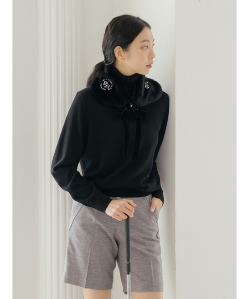 NITINA（ニティナ）の「カシミヤ100 プルオーバー BK（ニット/セーター・レディース・ブラック・F）」の3枚目の写真