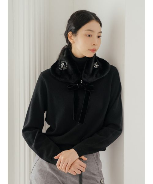 NITINA（ニティナ）の「カシミヤ100 プルオーバー BK（ニット/セーター・レディース・ブラック・F）」の4枚目の写真