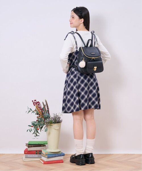 pom ponette junior(ポンポネットジュニア)の「【インナーセット】チェックキャミワンピース(ワンピース・キッズ・ネイビー/グレー・M:150cm/L:160cm/S:140cm)」の21枚目の写真