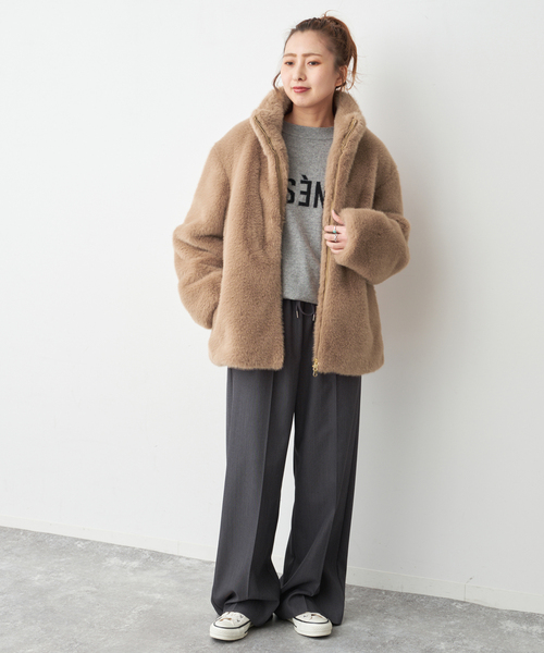 Spick & Span(スピックアンドスパン)の「エコファーブルゾン(その他アウター・レディース・ベージュ・FREE)」の10枚目の写真