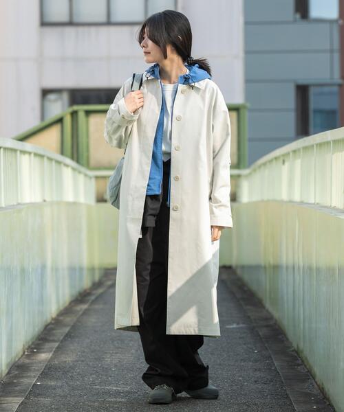 EKAL（エカル）の「T/Cツイルステンカラーコート（ステンカラーコート・レディース・ベージュ/アイボリー/カーキ・ONE）」の6枚目の写真