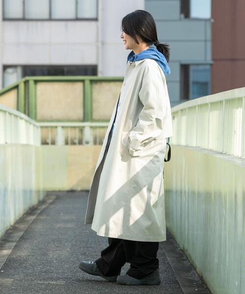 EKAL（エカル）の「T/Cツイルステンカラーコート（ステンカラーコート・レディース・ベージュ/アイボリー/カーキ・ONE）」の7枚目の写真