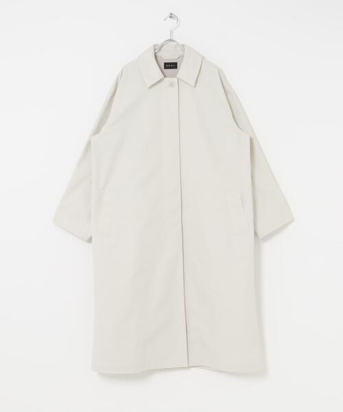 EKAL（エカル）の「T/Cツイルステンカラーコート（ステンカラーコート・レディース・ベージュ/アイボリー/カーキ・ONE）」の9枚目の写真