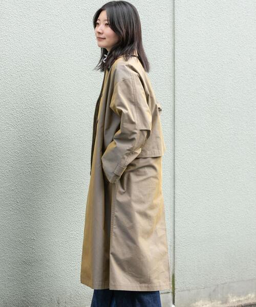 EKAL（エカル）の「T/Cツイルステンカラーコート（ステンカラーコート・レディース・ベージュ/アイボリー/カーキ・ONE）」の17枚目の写真