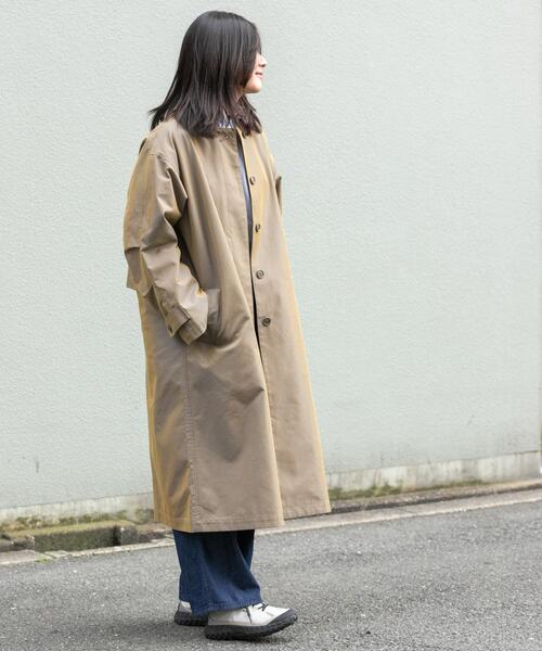 EKAL（エカル）の「T/Cツイルステンカラーコート（ステンカラーコート・レディース・ベージュ/アイボリー/カーキ・ONE）」の19枚目の写真