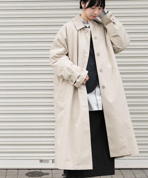 EKAL（エカル）の「T/Cツイルステンカラーコート（ステンカラーコート・レディース・ベージュ/アイボリー/カーキ・ONE）」の3枚目の写真