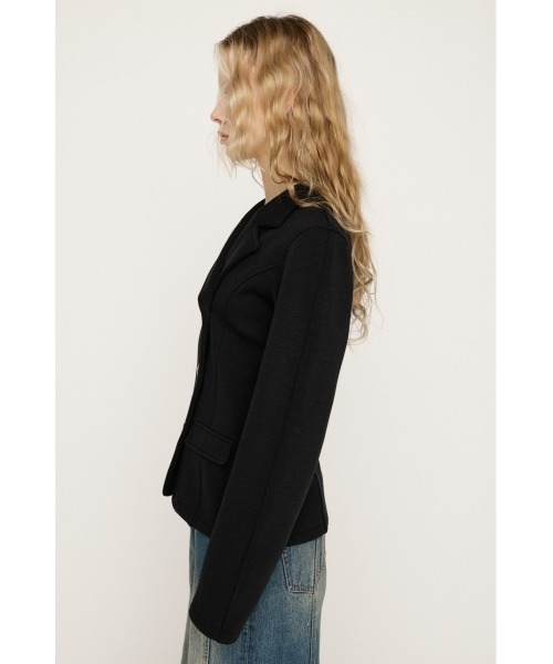 SLY（スライ）の「KNITTING MANNISH TAILORED JK ニッティング マニッシュ テイラードジャケット 春服（テーラードジャケット・レディース・ブラック/杢グレー・FREE）」の7枚目の写真