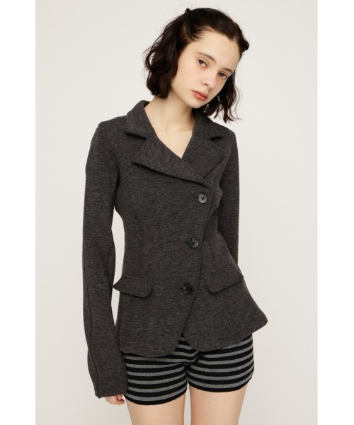 SLY（スライ）の「KNITTING MANNISH TAILORED JK ニッティング マニッシュ テイラードジャケット 春服（テーラードジャケット・レディース・ブラック/杢グレー・FREE）」の10枚目の写真
