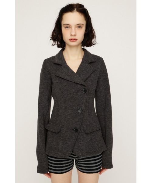 SLY（スライ）の「KNITTING MANNISH TAILORED JK ニッティング マニッシュ テイラードジャケット 春服（テーラードジャケット・レディース・ブラック/杢グレー・FREE）」の13枚目の写真