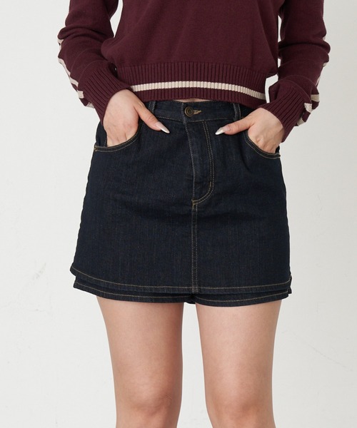 RAY CASSIN(レイカズン)の「レイヤード台形スカパン(スカート・レディース・ブラック/ベージュ/ネイビー・M/S)」の3枚目の写真