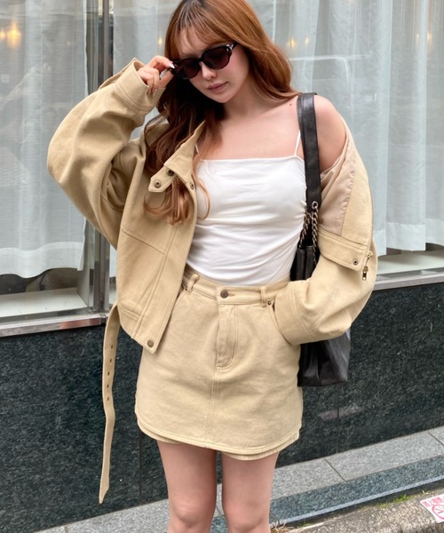 RAY CASSIN(レイカズン)の「レイヤード台形スカパン(スカート・レディース・ブラック/ベージュ/ネイビー・M/S)」の18枚目の写真