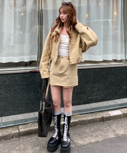 RAY CASSIN(レイカズン)の「レイヤード台形スカパン(スカート・レディース・ブラック/ベージュ/ネイビー・M/S)」の16枚目の写真