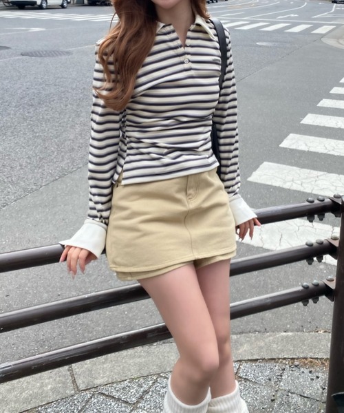 RAY CASSIN(レイカズン)の「レイヤード台形スカパン(スカート・レディース・ブラック/ベージュ/ネイビー・M/S)」の20枚目の写真