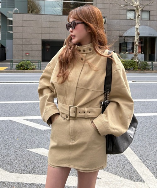 RAY CASSIN(レイカズン)の「レイヤード台形スカパン(スカート・レディース・ブラック/ベージュ/ネイビー・M/S)」の14枚目の写真