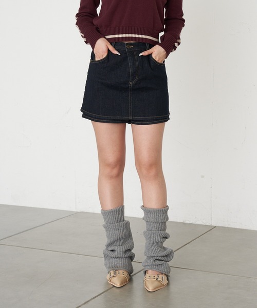 RAY CASSIN(レイカズン)の「レイヤード台形スカパン(スカート・レディース・ブラック/ベージュ/ネイビー・M/S)」の4枚目の写真