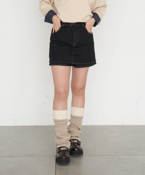 RAY CASSIN(レイカズン)の「レイヤード台形スカパン(スカート・レディース・ブラック/ベージュ/ネイビー・M/S)」の22枚目の写真