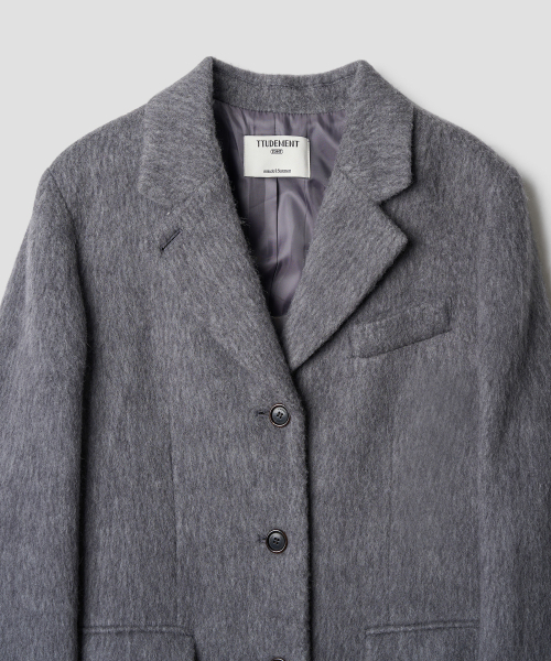 TTUDEMENT(トュードメント)の「ALPACA SINGLE LONG COAT MELANGE GREY(チェスターコート・レディース・その他・S/M)」の6枚目の写真