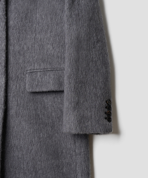 TTUDEMENT(トュードメント)の「ALPACA SINGLE LONG COAT MELANGE GREY(チェスターコート・レディース・その他・S/M)」の8枚目の写真